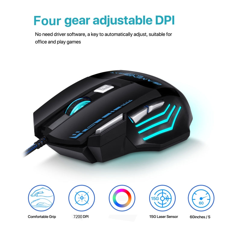 GAMING BLOODBAT GM02 7 Keys USB Wired Optoelectronics Game Mouse Digital Respiratory Lights Mouse - free shipping - PMC TechLife - Order now!