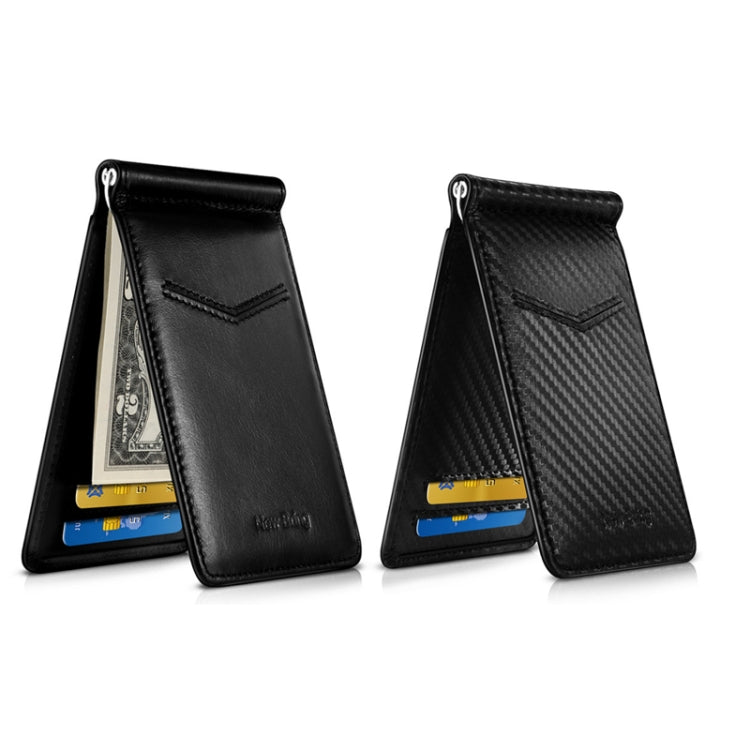 New-Bring Anti-Theft RFID Card Holder Men Ultra-Thin Card Holder Multi-Card Position ID Leather Case(Carbon Fiber) - Card & Passport Bags by PMC TechLife | Online Shopping South Africa | PMC TechLife | Buy Now Pay Later Mobicred