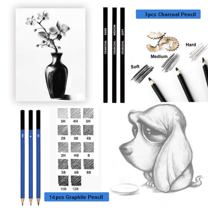 KALOLR YW-PC083  83 in 1 Portable Sketch Tool Water-Soluble Color Lead Metal Color Lead Combination Sketch Drawing Set(Black) - Art Supplies by KALOLR | Online Shopping South Africa | PMC Jewellery | Buy Now Pay Later Mobicred