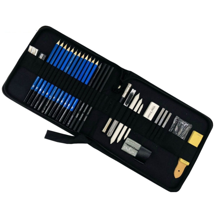 KALOUR 33 in 1 Sketch Pencil Set Beginner Brush Art Supplies(Black) - Art Supplies by KALOUR | Online Shopping South Africa | PMC TechLife | Buy Now Pay Later Mobicred