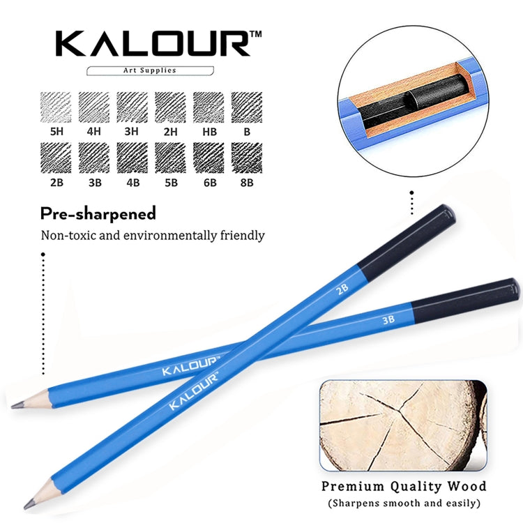 KALOUR 33 in 1 Sketch Pencil Set Beginner Brush Art Supplies(Black) - Art Supplies by KALOUR | Online Shopping South Africa | PMC Jewellery