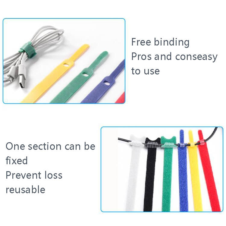 60 PCS T-Shaped Cable Organizer Belt Nylon Winder Buckle, Length: 30cm(Color Random Delivery) - Cable Organizer by PMC TechLife | Online Shopping South Africa | PMC TechLife | Buy Now Pay Later Mobicred