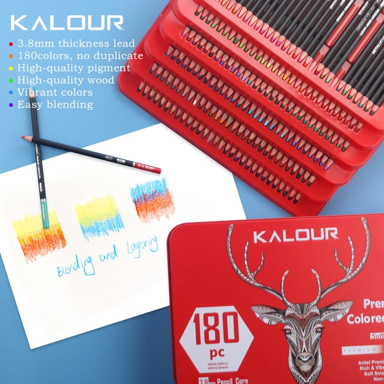 KALOUR 180 Colors Color Lead Set Painted Pencils Art Painting Supplies(Iron Box) - Art Supplies by KALOUR | Online Shopping South Africa | PMC Jewellery