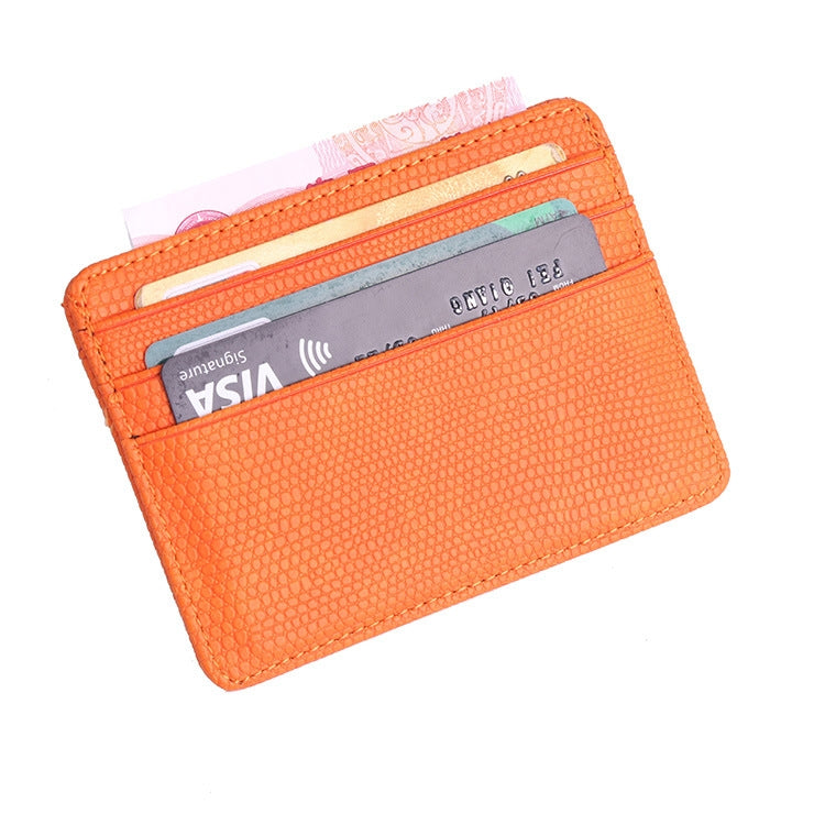 KT1002 RFID Function Lizard Pattern Bank Card Holder PU Business Card Case(Orange) - Antimagnetic RFID Package by PMC TechLife | Online Shopping South Africa | PMC TechLife | Buy Now Pay Later Mobicred
