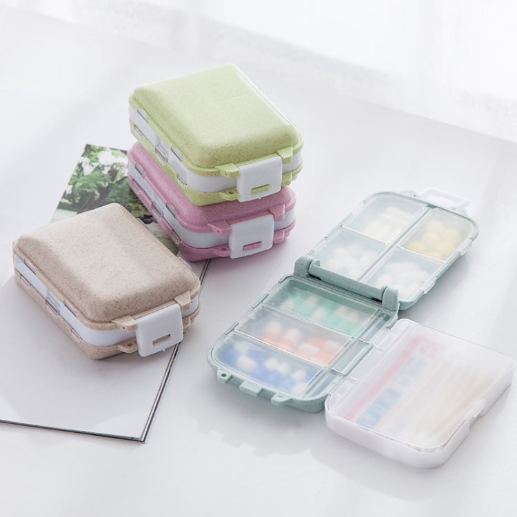 6 PCS C1617 Portable Dispensing Sealed Pill Box Wheat Straw Large-capacity Storage Box(Beige) - free shipping - PMC TechLife - Order now!
