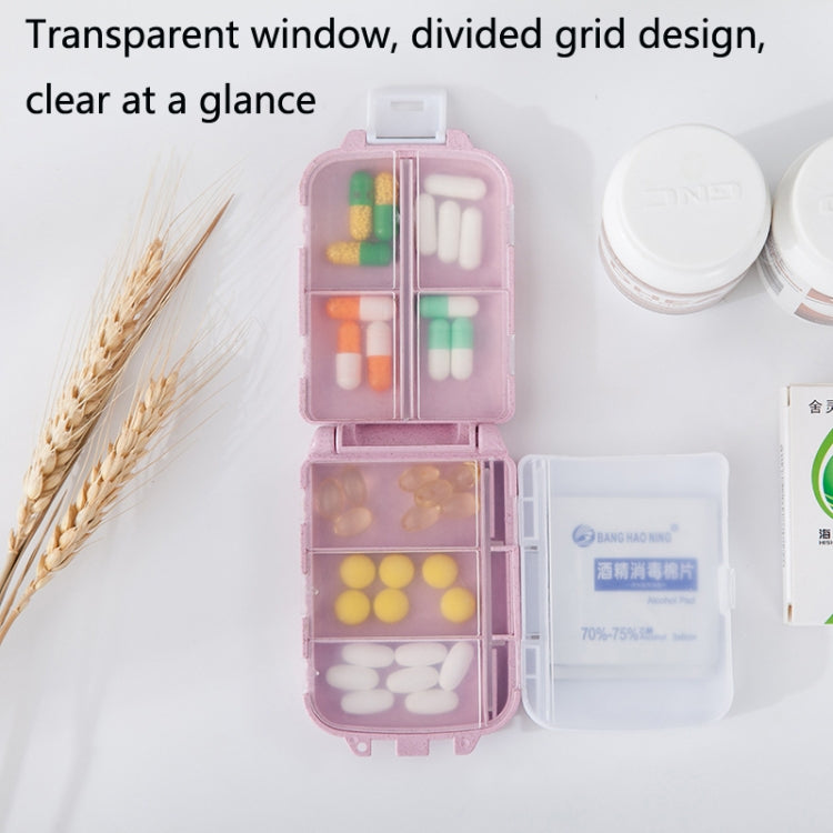 6 PCS C1617 Portable Dispensing Sealed Pill Box Wheat Straw Large-capacity Storage Box(Pink) - free shipping - PMC TechLife - Order now!