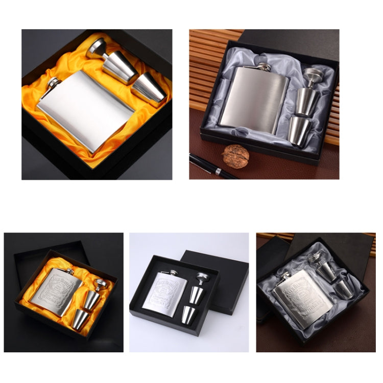 Portable Stainless Steel Hip Flask Set With Wine Glass Funnel(7OZ Jack Black Core) - Condiment Bottles & Hip Flasks by PMC TechLife | Online Shopping South Africa | PMC TechLife