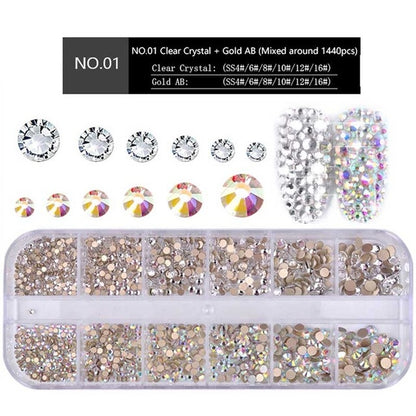 Nail Flat-back AB Crystal Strass 3D Charm Gems DIY Manicure Nail Art Decorations(01) - Nail Stickers by PMC Jewellery | Online Shopping South Africa | PMC Jewellery | Buy Now Pay Later Mobicred