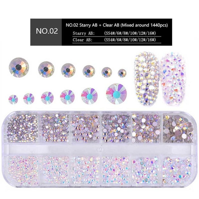 Nail Flat-back AB Crystal Strass 3D Charm Gems DIY Manicure Nail Art Decorations(02) - Nail Stickers by PMC TechLife | Online Shopping South Africa | PMC TechLife