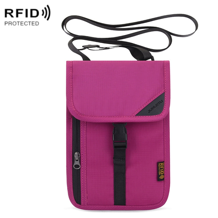 1062 Travel Passport Bag RFID Multi-Function Document Holder Hanging Neck Ticket Protective Case(Rose Red) - free shipping - PMC TechLife - Order now!