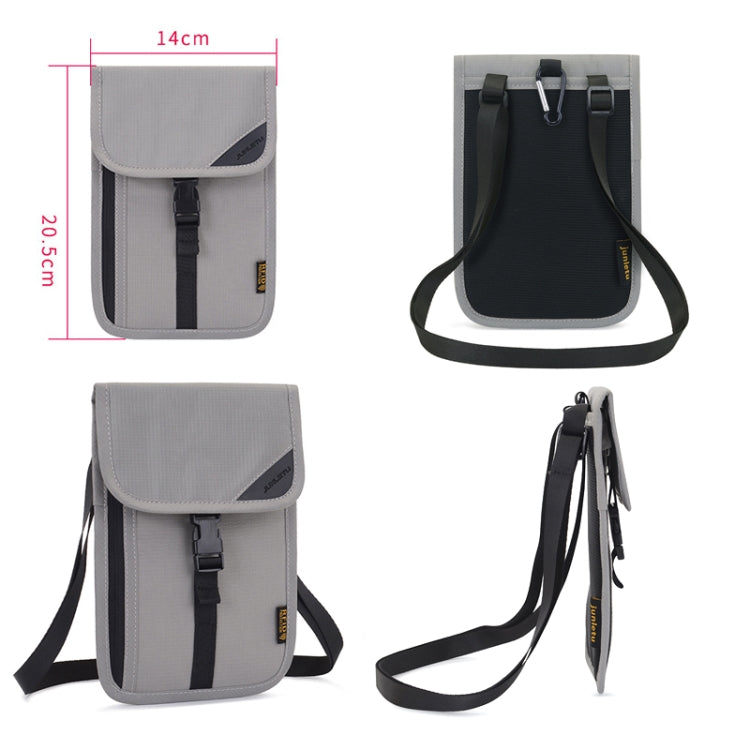 1062 Travel Passport Bag RFID Multi-Function Document Holder Hanging Neck Ticket Protective Case(Gray) - Antimagnetic RFID Package by PMC TechLife | Online Shopping South Africa | PMC TechLife | Buy Now Pay Later Mobicred