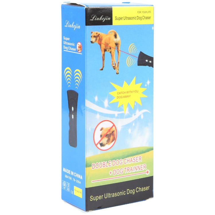 LED Flashlight Ultrasonic Dog Repeller Portable Dog Trainer, Colour: Double black(Colorful Package) - Training Aids by PMC Jewellery | Online Shopping South Africa | PMC Jewellery