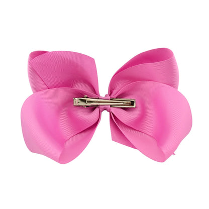 5 PCS 6 Inch Colorful Kids Girls Big Solid Ribbon Hair Bow Clips(40) - Head Bands by PMC Jewellery | Online Shopping South Africa | PMC Jewellery