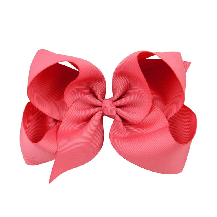 5 PCS 6 Inch Colorful Kids Girls Big Solid Ribbon Hair Bow Clips(15) - Head Bands by PMC Jewellery | Online Shopping South Africa | PMC Jewellery