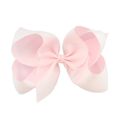 5 PCS 6 Inch Colorful Kids Girls Big Solid Ribbon Hair Bow Clips(24) - Head Bands by PMC Jewellery | Online Shopping South Africa | PMC Jewellery