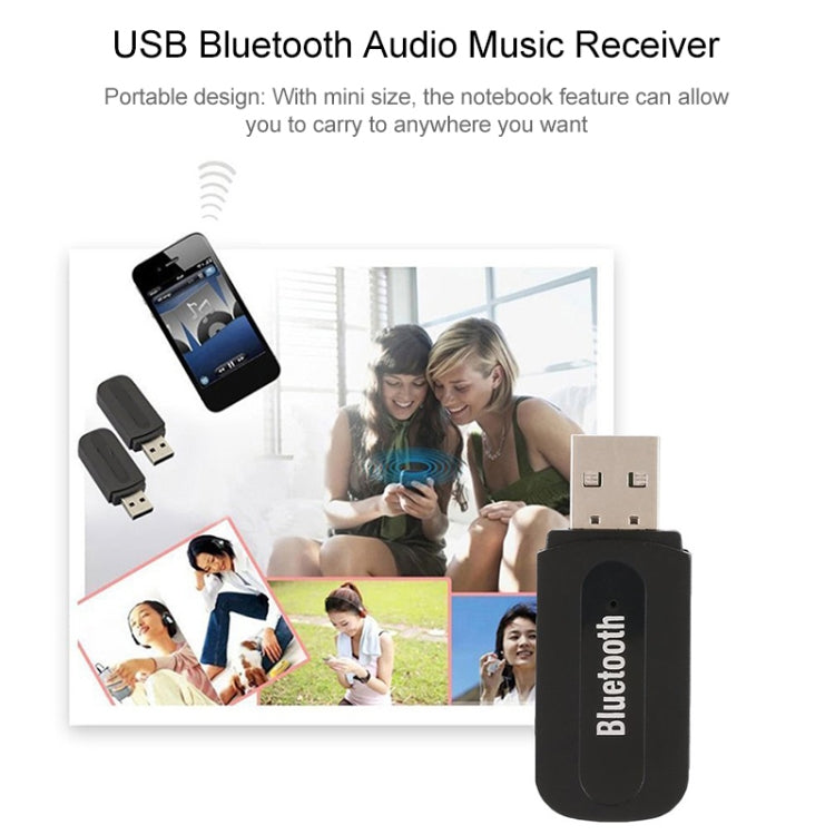 5 PCS USB Bluetooth Music Receiver 3.5mm Bluetooth Speaker Adapter - Audio Receiver Transmitter by PMC Jewellery | Online Shopping South Africa | PMC Jewellery