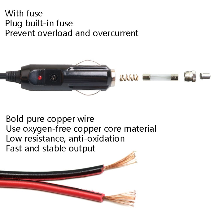 Car Compressor Refrigerator Line 12/24V Semiconductor Refrigerator Power Cord Cigarette Lighter Line, Specification: With Switch 5m - Bluetooth Car Kits by PMC Jewellery | Online Shopping South Africa | PMC Jewellery