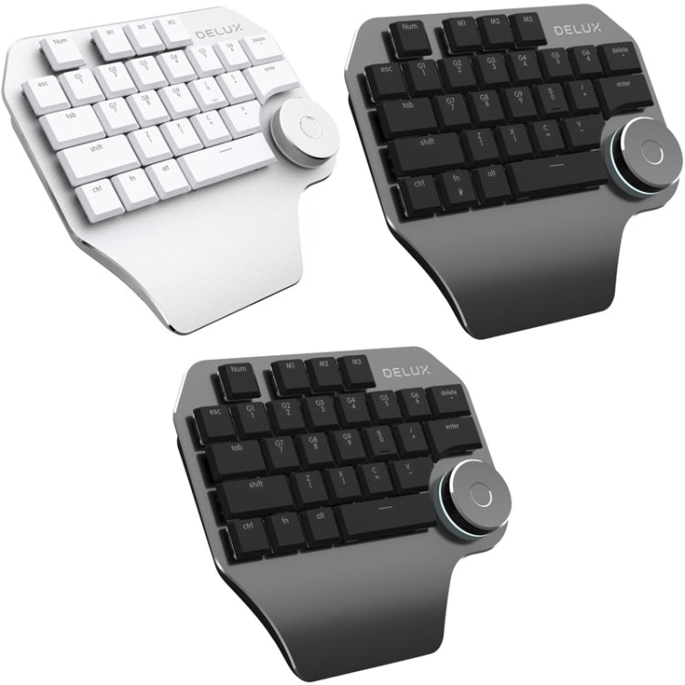 DELUX T11 29 Keys Single-Hand Keyboard Shortcut Key Speech Tool Flat Keyboard, Colour: Dark Grey - Wired Keyboard by DELUX | Online Shopping South Africa | PMC Jewellery | Buy Now Pay Later Mobicred