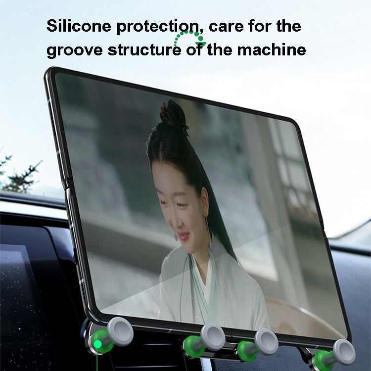 Oatsbasf Car Gravity Metal Bracket Scalable and Stable Mobile Phone Bracket Folding Screen Mobile Phone Exclusive Car Bracket(Outlet Black) - Universal Car Holders by Oatsbasf | Online Shopping South Africa | PMC TechLife | Buy Now Pay Later Mobicred