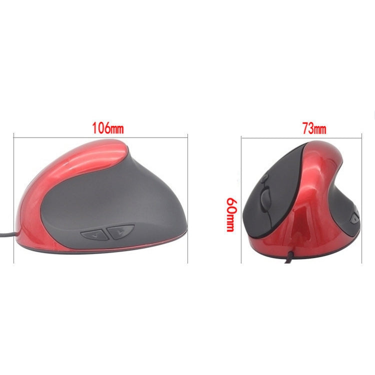 JSY-05 6 Keys Wired Vertical Mouse Ergonomics Brace Optical Mouse(Black) - free shipping - PMC TechLife - Order now!