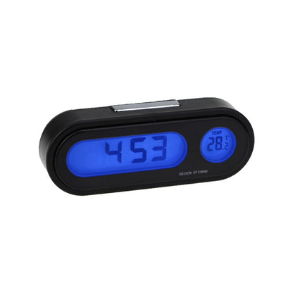 K02 Car Electronic Clock Temperature Meter Night Light LED Temperature Time Meter(Black Blue Light) - Clocks & Car Meters by PMC Jewellery | Online Shopping South Africa | PMC Jewellery