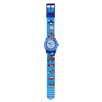 JNEW A369-86370 Children Cartoon Waterproof Time Cognitive Ribbon Quartz Watch(Amusement Park) - Cartoon Watches by JNEW | Online Shopping South Africa | PMC Jewellery | Buy Now Pay Later Mobicred