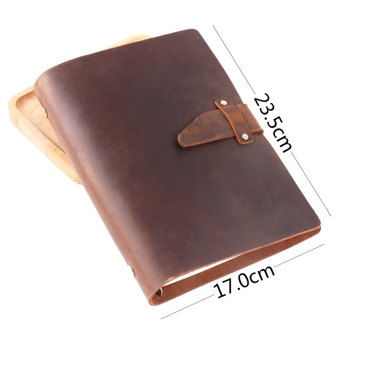 A5 Cowhide Retro Loose-Leaf Notebook Diary Office Business Simple Notepad Crazy Horse Leather Handbook( Brown) - Notebooks by PMC TechLife | Online Shopping South Africa | PMC TechLife