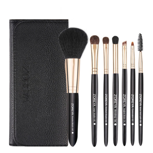 ZOREYA 7-In-1 Makeup Brush Set Brush Blush Brush Foundation Brush With Makeup Brush Bag(New Black) - Makeup Brushes by PMC Jewellery | Online Shopping South Africa | PMC Jewellery