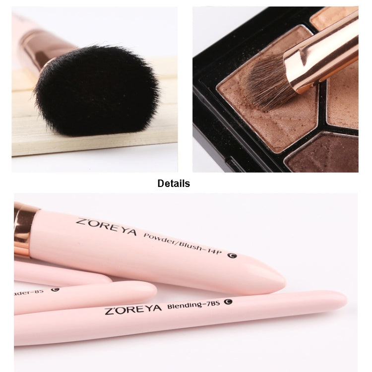 ZOREYA 7-In-1 Makeup Brush Set Brush Blush Brush Foundation Brush With Makeup Brush Bag(New Black) - Makeup Brushes by PMC Jewellery | Online Shopping South Africa | PMC Jewellery