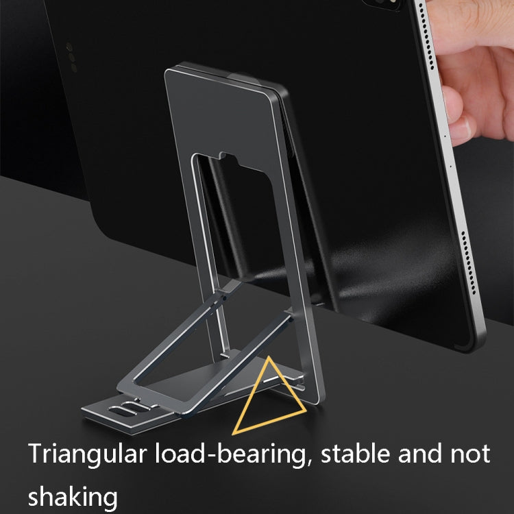 HZ10 Slim Portable Desktop Live Stand Multifunctional Folding Mobile Phone Holder(Silver) - Desktop Holder by PMC TechLife | Online Shopping South Africa | PMC TechLife