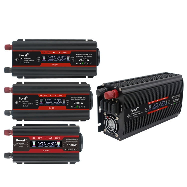 2000W LCD Smart Home Car Inverter 12V To 220V Power Converter - Modified Square Wave by PMC TechLife | Online Shopping South Africa | PMC TechLife