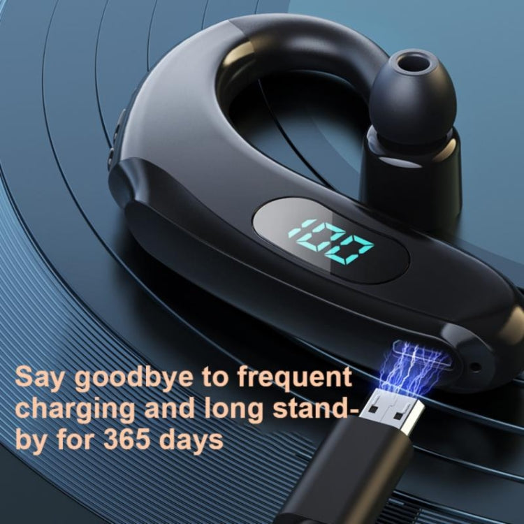 Q20 Bluetooth 5.2 Business Digital Display Sports Earhook Stereo Earphone(White) - Bluetooth Earphone by PMC TechLife | Online Shopping South Africa | PMC TechLife