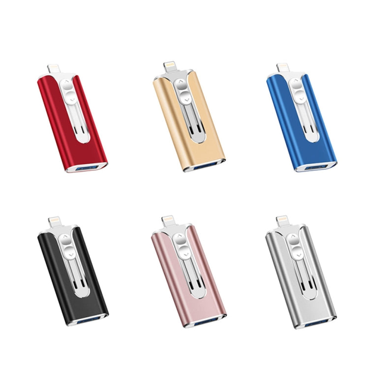 32GB Micro USB + 8 Pin + USB 2.0 3 in 1 Mobile Phone Computer U-Disk(Gold) - U Disk & Card Reader by PMC TechLife | Online Shopping South Africa | PMC TechLife