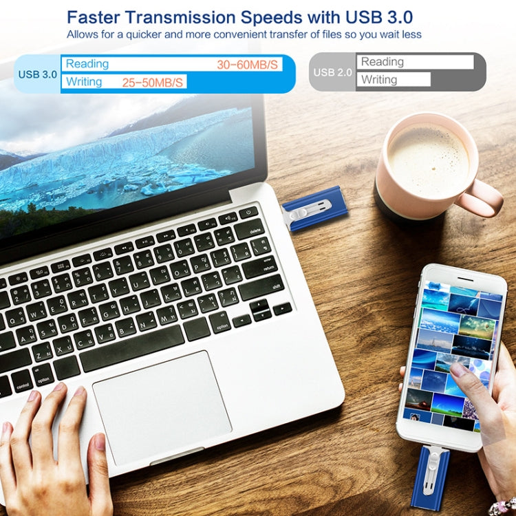 32GB Micro USB + 8 Pin + USB 2.0 3 in 1 Mobile Phone Computer U-Disk(Gold) - U Disk & Card Reader by PMC TechLife | Online Shopping South Africa | PMC TechLife