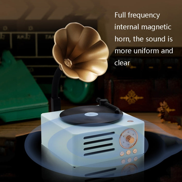 T15 Petunia Retro Vinyl Record Player Wireless Multifunction Mini Bluetooth Audio(White) - Mini Speaker by PMC TechLife | Online Shopping South Africa | PMC TechLife