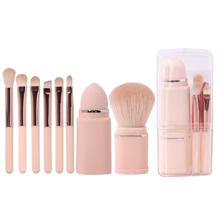 8-in-1 Square Makeup Brush Mini Portable Retractable Blush Brush Eye Shadow Brush Novice Makeup Set(Light-skinned) - Makeup Brushes by PMC Jewellery | Online Shopping South Africa | PMC Jewellery