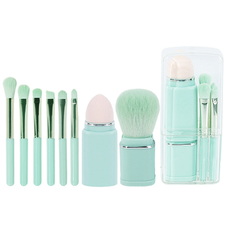 8-in-1 Square Makeup Brush Mini Portable Retractable Blush Brush Eye Shadow Brush Novice Makeup Set(Light Blue) - Makeup Brushes by PMC Jewellery | Online Shopping South Africa | PMC Jewellery