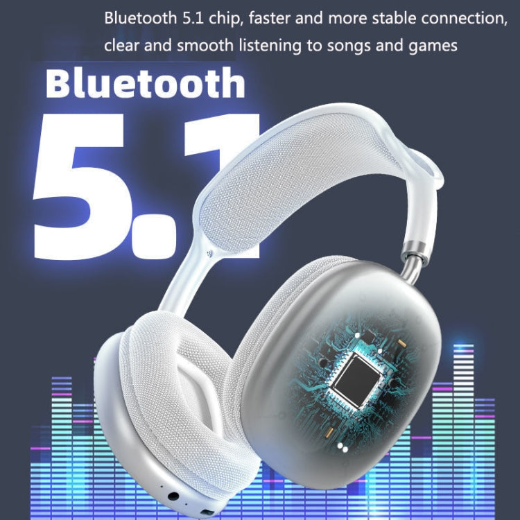 P9 Bluetooth 5.1 Subwoofer Wireless Headset Support AUX / TF Card(White) - Headset & Headphone by PMC Jewellery | Online Shopping South Africa | PMC Jewellery