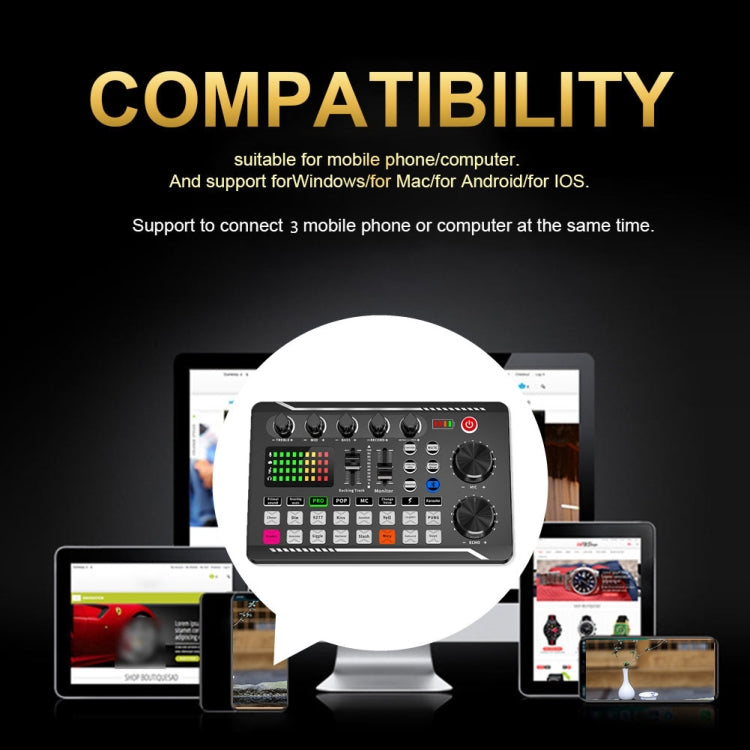 F998 Live Sound Card 16 Sound Effects Noise Reduction Mixers - free shipping - PMC TechLife - Order now!