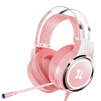 Heir Audio Head-Mounted Gaming Wired Headset With Microphone, Colour: X8 7.1 Sound Upgrade (Pink) - Multimedia Headset by Heir Audio | Online Shopping South Africa | PMC Jewellery