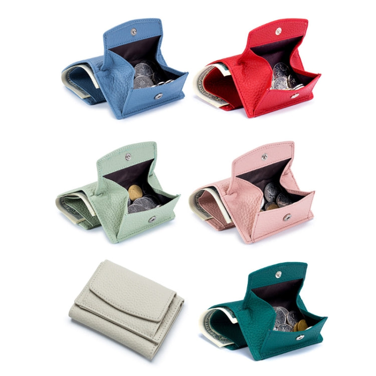 CL-2753 Leather RFID Short Coin Purse Wallet(Light Blue) - Antimagnetic RFID Package by PMC TechLife | Online Shopping South Africa | PMC TechLife | Buy Now Pay Later Mobicred