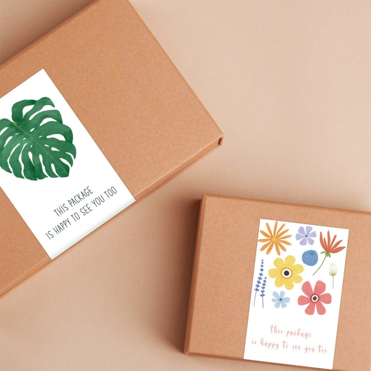 4 Packs 50 Sheets/Pack  Green Leaf Rectangular Stickers Gift Box Sealing Stickers(A3) - Sticker & Tags by PMC TechLife | Online Shopping South Africa | PMC TechLife