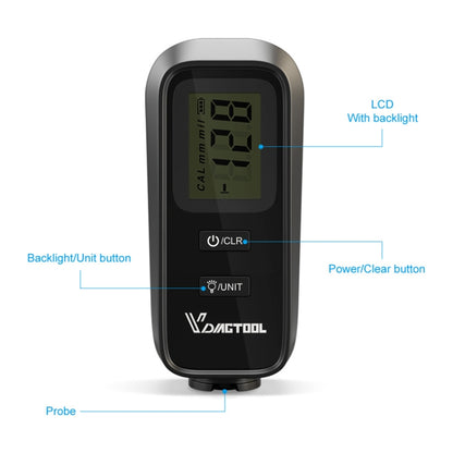 VDIAGTOOL VC100 Car Coating Thickness Gauge Luminous Digital Display - Code Readers & Scan Tools by PMC Jewellery | Online Shopping South Africa | PMC Jewellery