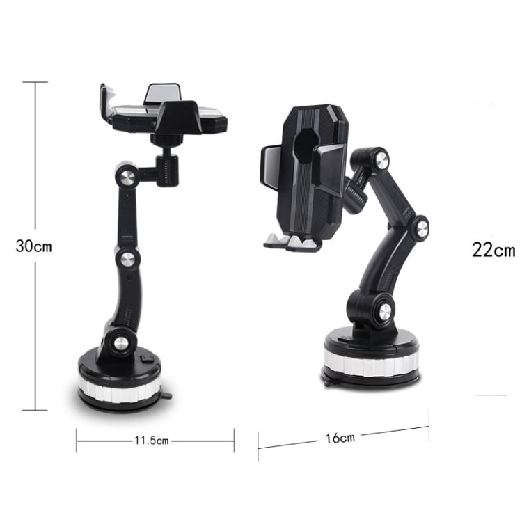 X-0566 Big Suction Cup Car Phone Holder Center Console Phone Holder(Black Green) - Car Holders by PMC TechLife | Online Shopping South Africa | PMC TechLife