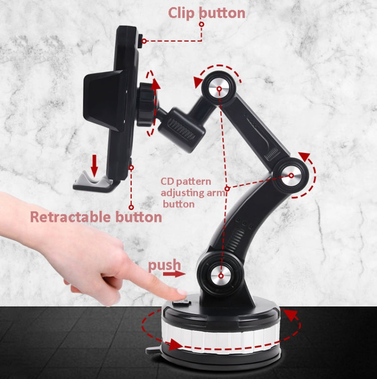 X-0566 Big Suction Cup Car Phone Holder Center Console Phone Holder(Black Green) - Car Holders by PMC TechLife | Online Shopping South Africa | PMC TechLife