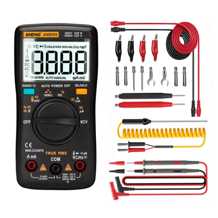 ANENG AN8009 NVC Digital Display Multimeter, Specification: Standard with Cable(Black) - free shipping - PMC TechLife - Order now!