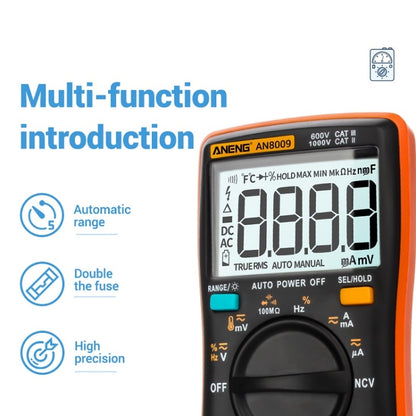 ANENG AN8009 NVC Digital Display Multimeter, Specification: Standard with Cable(Black) - Current & Voltage Tester by ANENG | Online Shopping South Africa | PMC Jewellery | Buy Now Pay Later Mobicred