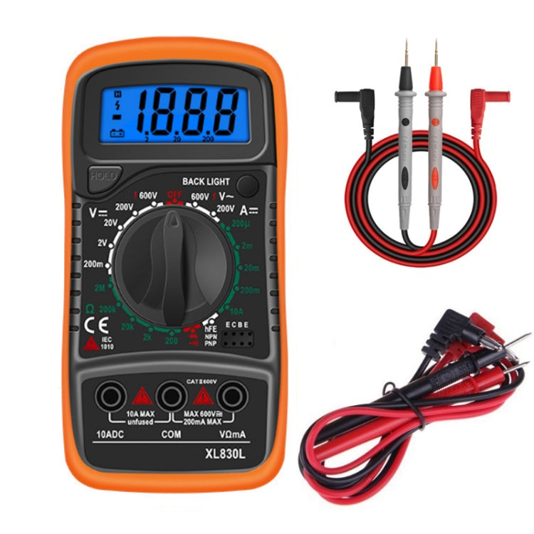 ANENG XL830L Multi-Function Digital Display High-Precision Digital Multimeter, Specification: Standard+10A Extra Tip Pen(Orange) - free shipping - PMC TechLife - Order now!