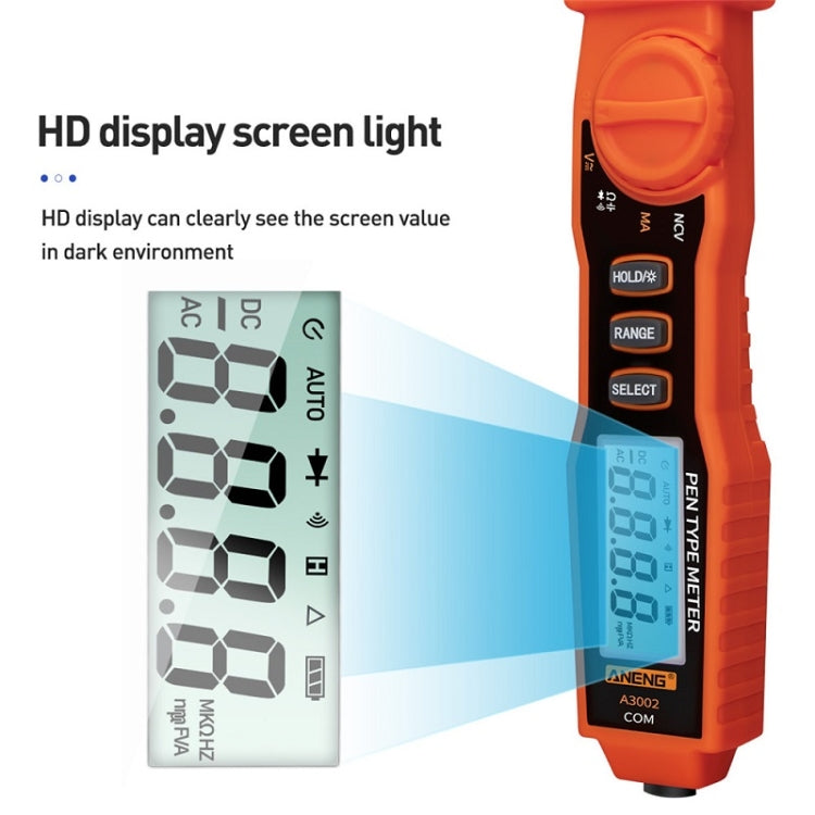 ANENG A3002 Multi-Function Pen-Type High-Precision Smart Multimeter(Orange) - Digital Multimeter by ANENG | Online Shopping South Africa | PMC TechLife | Buy Now Pay Later Mobicred