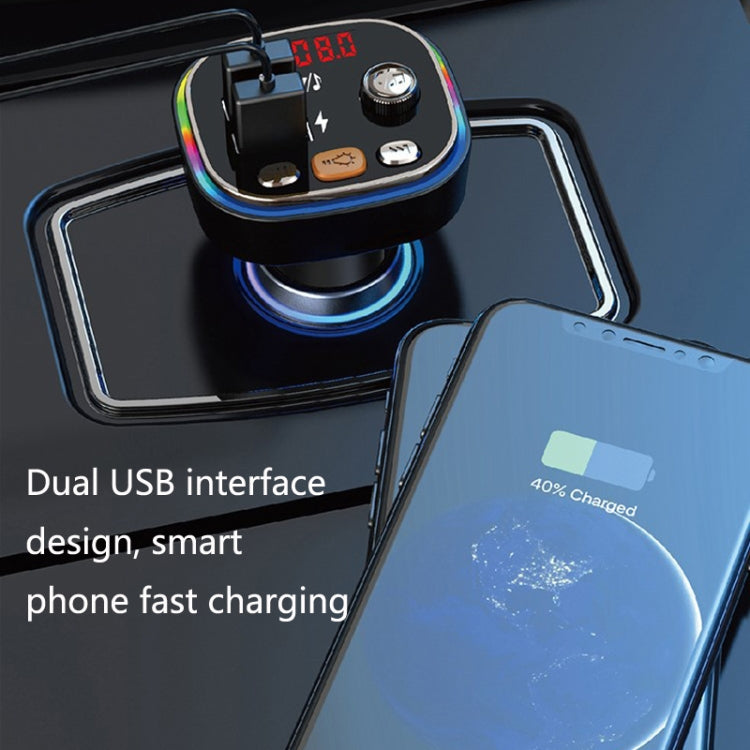 C20 USB Car Bluetooth MP3 Music Player With Colorful Lights - Bluetooth Car Kits by PMC TechLife | Online Shopping South Africa | PMC TechLife